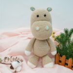 Myrtilus Crochet Hippo Squeaky Toy – Handmade in Cotton