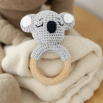 Myrtilus Crochet Koala Teether – Handmade in Cotton
