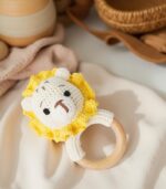 Myrtilus Crochet Lion Teether – Handmade in Cotton