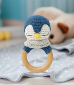 Myrtilus Crochet Penguin Teether – Handmade in Cotton