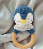 Myrtilus Crochet Penguin Teether – Handmade in Cotton