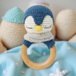 Myrtilus Crochet Penguin Teether – Handmade in Cotton
