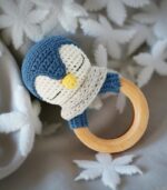 Myrtilus Crochet Penguin Teether – Handmade in Cotton