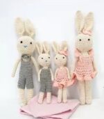 Myrtilus Crochet Rabbit Doll Set – Handmade in Cotton