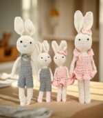 Myrtilus Crochet Rabbit Doll Set – Handmade in Cotton