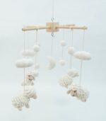 Myrtilus Crochet Sheep & Moon Baby Mobile – Handmade in Cotton - Image 4