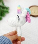 Myrtilus Crochet Unicorn Teether – Handmade in Cotton