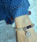 Myrtilus Violet Jadeite & Chalcedony Bracelet – Handmade with Beads