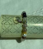 Myrtilus Violet Jadeite & Chalcedony Bracelet – Handmade with Beads