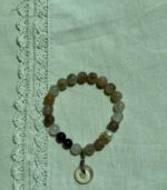 Myrtilus Violet Jadeite & Chalcedony Bracelet – Handmade with Beads