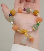 Myrtilus Golden Jade Pumpkin Bead Bracelet