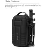 The OZUKO 9565 is a tactical-style EDC sling bag with a waterproof hard shell, organized storage, and tripod holder—built for travel, business, and creative use on the go.
