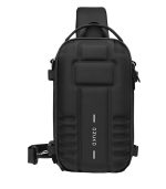 The OZUKO 9565 is a tactical-style EDC sling bag with a waterproof hard shell, organized storage, and tripod holder—built for travel, business, and creative use on the go.