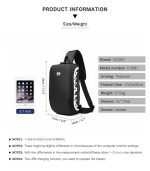 Ozuko 9281 Reflective Anti-Theft Sling Bag