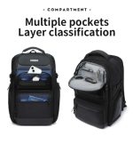 Ozuko 9772 Waterproof Travel Laptop Backpack