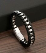 Myrtilus Men’s Handmade Woven Leather Bracelet
