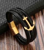 Myrtilus Men's Leather Cuff Bracelet