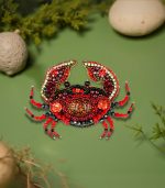 Myrtilus Handmade Beaded Crab Brooch Collection